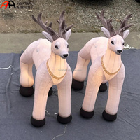 Décoration de cerf gonflable de Noël, renne en peluche lumineux avec motif flocon de neige pour la décoration d'événements festifs