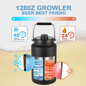 กระติกน้ำสแตนเลสเก็บความเย็นสองชั้น ขนาด 64/84/128 ออนซ์ <span class=keywords><strong>1</strong></span> แกลลอน สำหรับใส่เบียร์  รับทำโลโก้ <span class=keywords><strong>ราคา</strong></span>ขายส่ง - Product Image 4