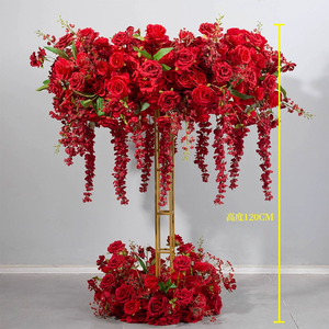 New 120Cm Hoa Màu Đỏ Bàn Đám Cưới Trang Trí Lụa Tú Cầu Tăng Nhân Tạo Hoa Centerpieces Bảng Trang Trí - Product Image 6