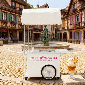 Chariot de vente ambulante pour crème glacée, vitrine de présentation de crème glacée, armoire congélateur pour crème glacée, chariot vitrine pour gelato - Product Image 5