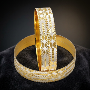 Brazaletes de Latón Chapados en Oro de Dos Tonos, Estilo Sudafricano, Corte Láser, 8MM, CNC, Venta al por Mayor - Product Image 4