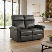 Canapé fonctionnel moderne en similicuir gris foncé, fauteuil inclinable de détente