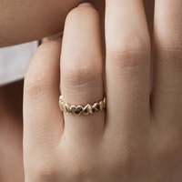 Peishang Fabrikanten Custom Hart Ring 14K 18K Vergulde Messing Sieraden Mode Ringen Voor Valentijnsdag Cadeau