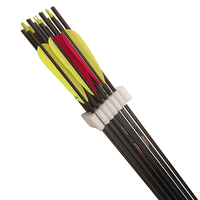 Flèches en carbone Linkboy Archery 30/32 pouces, forme goutte d'eau, plumes naturelles, spine 250-800, pointes en acier ID6.2mm pour arc à poulies de chasse