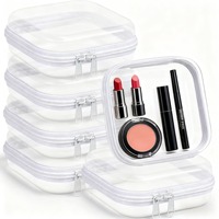Mini étui rigide transparent avec fermeture éclair, organiseur de cosmétiques portable, boîte de rangement pour les essentiels de voyage