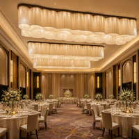 Nouveau Lustre en Tissu en Forme de Nuage de Style Chinois, Luminaires de Plafond pour Hôtels, Salles de Banquet, Halls d'Accueil, Salles de Conférence, Éclairage de Projet