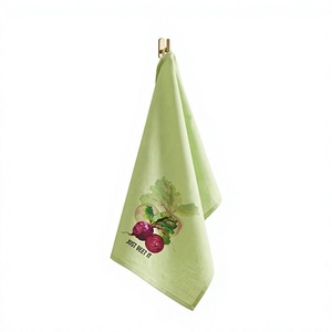 Lightweight Cotton Tea <b>Towel</b> Quick Dry Printed <b>Kitchen</b> <b>Hand</b> <b>Towel</b> Rectangle Home Use Custom Logo - Product Image 1