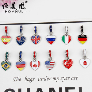 Kleurrijke Legering Vlag Hangers Charmes Van Over De Hele Wereld Voor Diy Sieraden Maken Armband Accessoires - Product Image 3