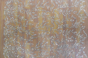 Yeni fransız beyaz ayna Sequins 3d boncuklu dantel parlayan nakış Net gelin düğün dantel elbise kumaş HY1335 - Product Image 6