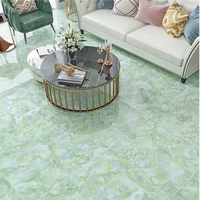 Carrelage en marbre onyx vert de luxe 600x600, dalle en porcelaine haute brillance pour murs et sols dans les cafés, bureaux, halls d'hôtels