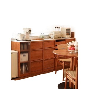 Aparador Nórdico de Madera Maciza 120x40x87cm, Dispensador de Agua y Té Montado en la Pared, Almacenamiento para Sala de Estar - Product Image 5