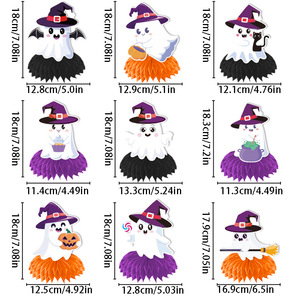 Halloween Ghost Honeycomb <b>Table</b> Decor 18cm Paper Reusable Indoor Party Decoration - Product Image 1