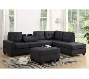 USA market modern concept sectional sofa home furniture supplier velvet fabric sofa sectional for living room