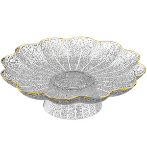Plateau décoratif en forme de feuille de lotus, transparent, doré, de forme irrégulière, pour table basse - Product Image 2