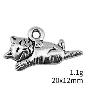 Pendentif chatouilleur en argent antique 20x12mm 1.1g, matériau populaire pour le bricolage - Product Image 3