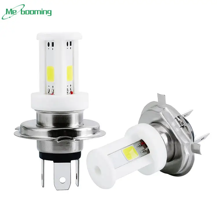 Farol de led para motocicleta, farol de led para motocicleta com 3 lados de cerâmica ba20d h6 p15d hs1 h4