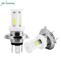 Ampoules de phare LED pour moto, 3 côtés, céramique, BA20D, H6, P15D, HS1, H4, puces COB, moto, faisceau haut/bas, phare