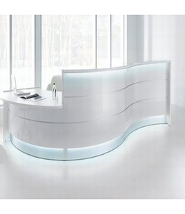 Thanh lịch màu xanh lá cây kết thúc rắn bề mặt L hình Salon bàn tiếp tân - Product Image 5