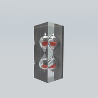 Sablier en Lucite transparent intégré, avec logo personnalisé, en résine, presse-papiers, décoration de bureau, souvenir d'entreprise, cadeau