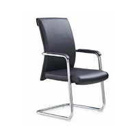 Chaise de bureau en cuir exécutif avec design ergonomique Chaise de repos pour ordinateur commercial confortable Noir