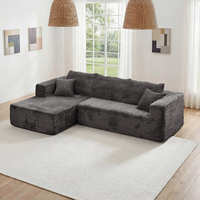 Ensemble de canapés compressés en tissu et éponge en forme de L, design moderne, exportation, récupération instantanée, BTCS007 pour usage domestique