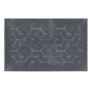 Alfombra de baño y tapete Frelna gris oscuro de 60x100cm, de algodón jacquard, premium, suave, altamente absorbente, lavable, hecho en Turquía. - Product Image 2