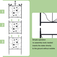 Lot de 2 treillis de jardin en fer pour l'extérieur, panneaux grillagés en fil métallique pour plantes grimpantes, légumes et fleurs en pot, supports de patio, finition poudrée
