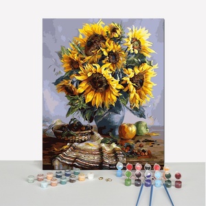 Peinture à l'huile par numéros 40x50, acrylique, séries de <span class=keywords><strong>tournesol</strong></span>, artisanat créatifs, DIY bricolage, 40x50, pour enfants - Product Image 4