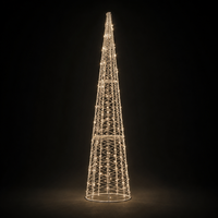 Lampe LED en forme de cône, motif arbre, avec bande iridescente argentée, cadre en fer, pour table, lumière blanc chaud, fil de cuivre, IP44