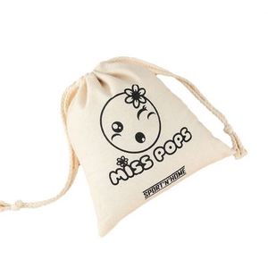 Sac à cordon en toile de coton personnalisé, réutilisable, respirant, pour le rangement d'articles divers et les sacs cadeaux en mousseline - Product Image 6