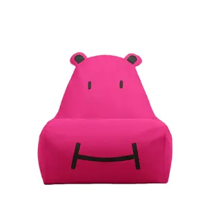 Cute Animal Hippo Bean Bag Sofá Silla para niños Canvas Gaming Kids Bean Bag Funda para silla