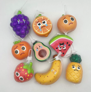 Porte-clés anti-stress en mousse PU à rebond lent, motif fruit artificiel, avec logo personnalisé, pour cadeau promotionnel - Product Image 1