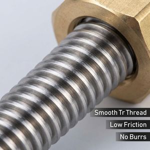 T8 T10 Loodschroef Rechts- en Linksdraad Tr8x1.5 Tr10x2 met messing/POM moeren voor 3D printer CNC Z-as Aangepaste Lengte - Product Image 4