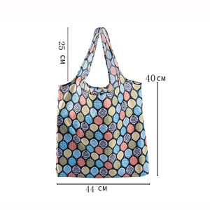 Bolso de poliéster reutilizável, fácil de carregar, bolso, sacola dobrável, - Product Image 5