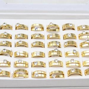 Bijoux coréens <span class=keywords><strong>2023</strong></span> or acier inoxydable bague en strass 4mm 1518011 - Product Image 5