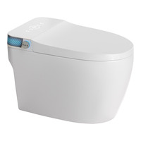 WC intelligent monobloc en gros, forme allongée, siège chauffant, télécommande, chasse d'eau automatique à jet, siphon en S