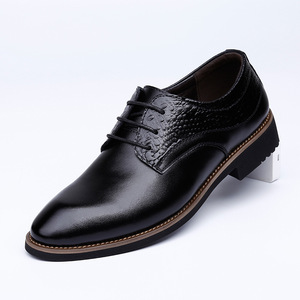 Chaussures en cuir véritable pour hommes, style britannique, tendance, formelles, à lacets, bout pointu, Derby, mariage, automne, motif uni, confort - Product Image 6