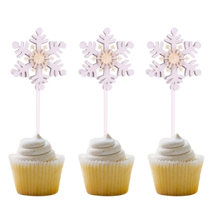 Decoraciones para Fiesta de Navidad, Juego de Adornos de Papel con Forma de Copo de Nieve y Guante de Invierno para Pasteles, Decoración para Fiestas de Cumpleaños y Buffets - Product Image 3