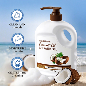 Gel Douche Hydratant à l'Huile de Coco, Nettoyant Corporel Liquide 1kg en Bouteille Pompe pour Maison, Salon, Hôtel - Product Image 5