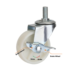 Parafuso Freio PP <span class=keywords><strong>Caster</strong></span> Fixo Deslizante Rolos Roda Computer Desk Móveis Castor Atacado Pequena Bola Branca Moderna - Product Image 4
