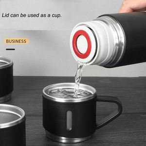 Customized Logo Business Gift Set 500ml Capacity Drinkware Stainless Steel <b>Thermos</b> Mug Vacuum Kettle Water <b>Bottle</b> with 2 Cups - Product Image 4