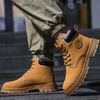 Chaussures de sécurité pour hommes avec embout en acier, idéales pour les travailleurs d'usine et les randonneurs, bottes de travail avec semelle intérieure en caoutchouc PU, parfaites pour l'hiver, livraison gratuite