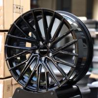 Jantes de voiture TITAN FORCE 17 18 19 20 pouces 5x112 5x114.3 5x120 en alliage d'aluminium noir brillant forgé pour Golf MK5 MK6 MK7