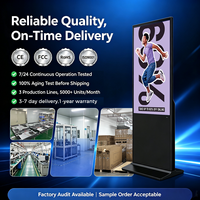 Layar Digital Signage Totem LCD 43 55 Inch Non Touch Indoor Floor Standing, Kios Display Iklan Android dengan CMS untuk Menu