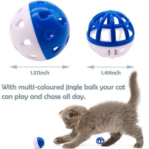 Pelotas de Juguete para Gatos de 1.57 Pulgadas, de Plástico con Campana en el Interior, Diseño de Puntos, para Entrenamiento de Persecución y Juego en Interiores - Product Image 2