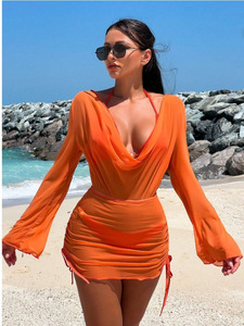 Women New Bathing Suit Long Sleeve Dress <b>Bikini</b> Female Swimsuit <b>Bikini</b> <b>Set</b> Summer Swimwear <b>Sexy</b> Beachwear 3PCS <b>Sets</b> - Product Image 3