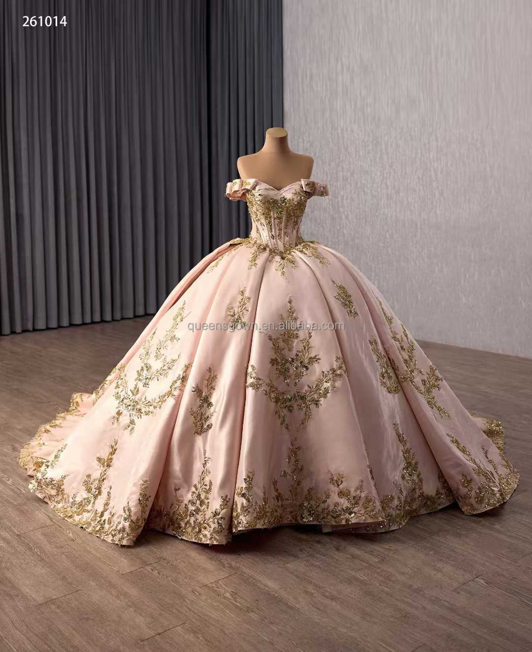 Shop Pink Gold Quinceanera Dresses - Elegant & Modern