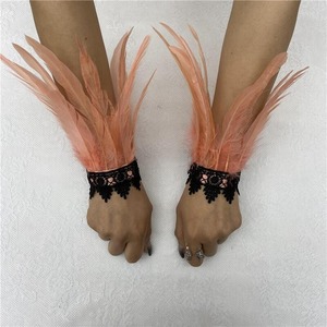 Puños de manga de plumas, guantes para fiesta, Cosplay, puños de muñeca de encaje, manga de piel, accesorios peludos, disfraz de espectáculo de escenario de Carnaval - Product Image 2