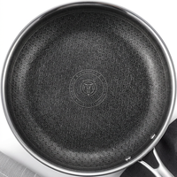Set Peralatan Masak Stainless Steel 304 Anti Lengket dengan Tutup Kaca, Kompatibel dengan Induksi