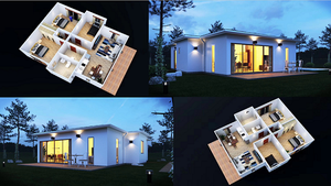 Plans de carport préfabriqué moderne à panneaux sandwich, 100m², 2 chambres, alimenté à l'énergie solaire, facile à construire, bon <span class=keywords><strong>prix</strong></span>, Afrique - Product Image 6